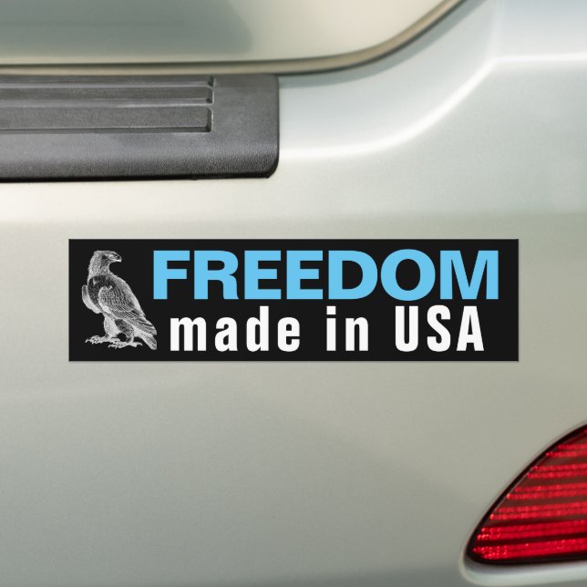 Freedom USA - eagle (dark) Bumper Sticker (On Car)