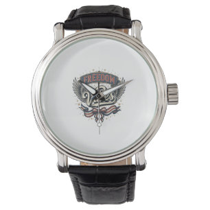 Freedom Vibes Vintage Patriotic T-Shirt Design_1 Watch