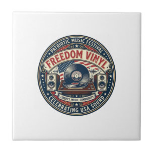 Freedom Vinyl Patriotic Patriotic Vinyl Record Mus Ceramic Tile