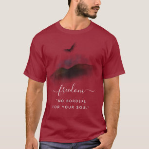 Freedom Watercolor Eagle Mountains Maroon T-Shirt