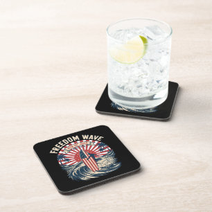 Freedom Wave 4th Of July Coaster