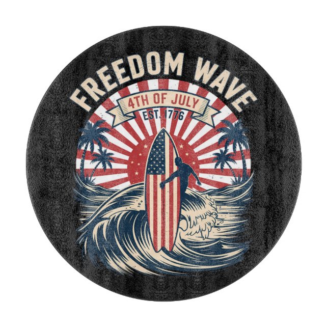 Freedom Wave 4th Of July Cutting Board (Front)