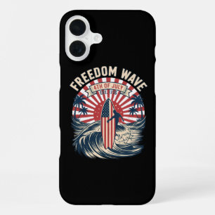 Freedom Wave 4th Of July iPhone 16 Plus Case