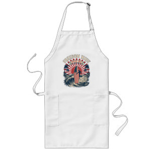 Freedom Wave 4th Of July Long Apron