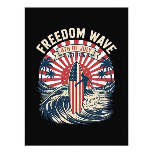 Freedom Wave 4th Of July Photo Print (Front)