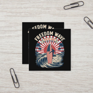 Freedom Wave 4th Of July Square Business Card