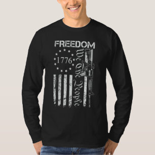 Freedom We The People Ar15 Usa Flag Pro Gun T-Shirt