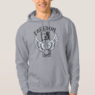 freedom wings pistons vintage motorcycle hoodie