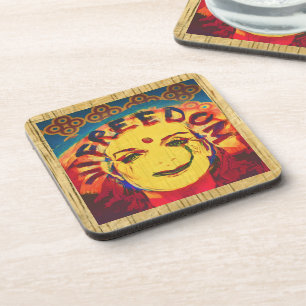 Freedom Yellow smiley face Coaster