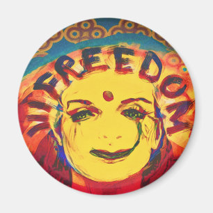Freedom Yellow smiley face Magnet