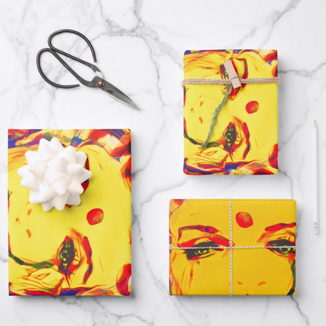 Freedom Yellow smiley face Wrapping Paper Sheet (Front)