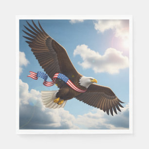 Freedom's Ascent – Patriotic Eagle Art Napkin