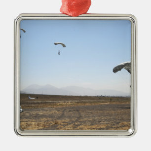 Freefall parachute jumpers metal ornament