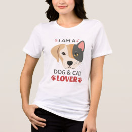 Freefit I AM A Dog & Cat Lover Women’s Tri-Blend S Shirt