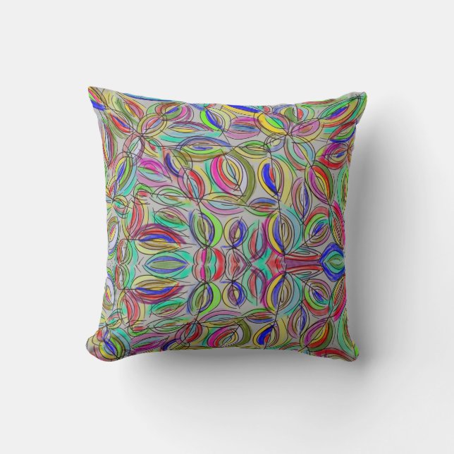 freeflow orbs of color fun design   cushion (Front)