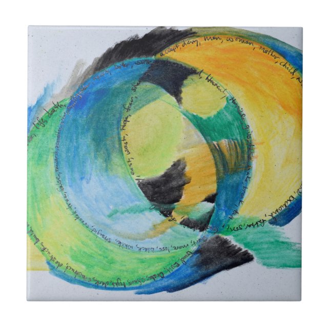 Freeform Abstract of Feelings Ceramic Tile (Front)