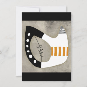 Freeform - Orange Black and White Greeting Card