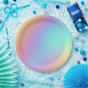 Freeform Pastel Gradient Paper Plate