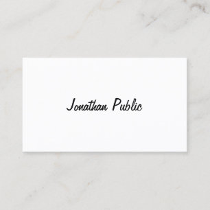 Freehand Script Design Smart Chic Trendy Plain Business Card