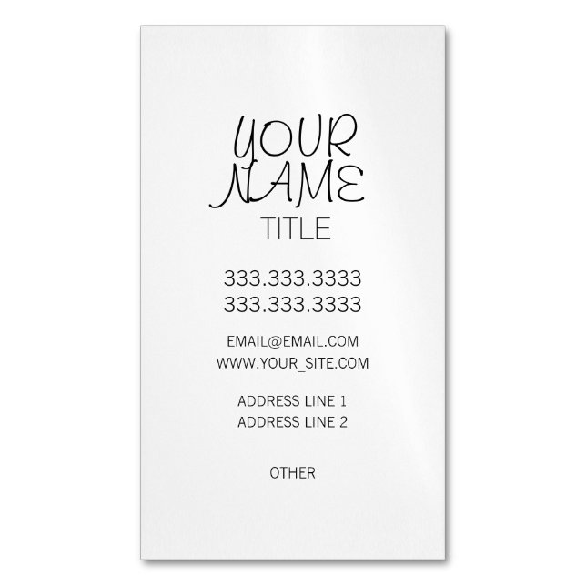 Freehand Simple Plain Magnetic Business Card (Front Vertical)