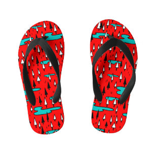 Freehand trees: Scandinavian Christmas pattern. Kid's Thongs