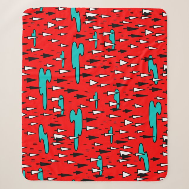 Freehand trees: Scandinavian Christmas pattern. Sherpa Blanket (Front)