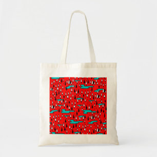 Freehand trees: Scandinavian Christmas pattern. Tote Bag