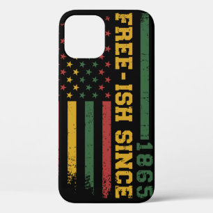 Freeish since 1865 american flag african colours iPhone 12 case