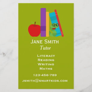 Freelance literacy tutor or teacher for kids flyer