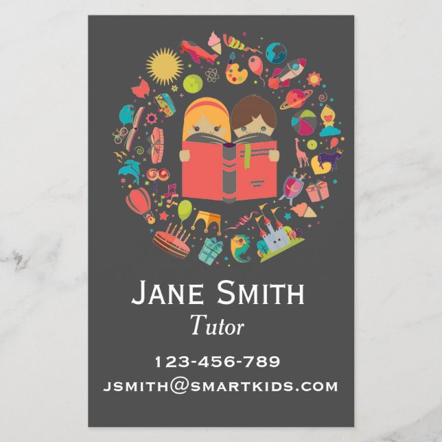Freelance literacy tutor or teacher for kids flyer (Front)