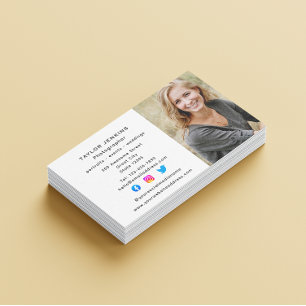 Freelance Photographer Social Media Headshot Photo Business Card