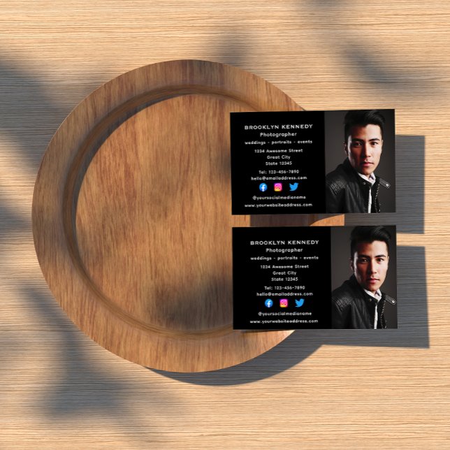 Freelance Photographer Social Media Photo Headshot Business Card (Creator Uploaded)
