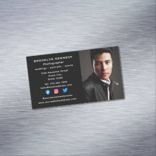 Freelance Photographer Social Media Photo Headshot Magnetic Business Card