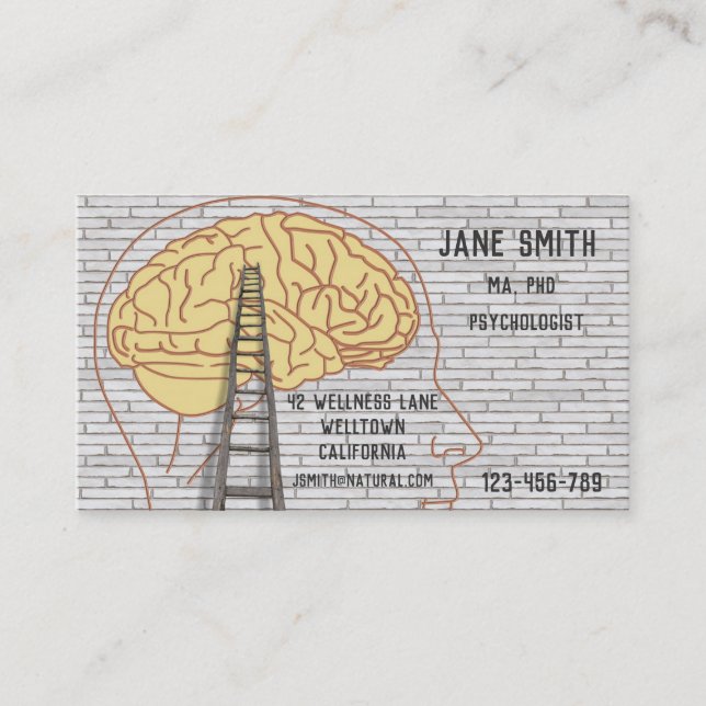 Freelance Psychologist Therapist or Psychiatrist Business Card (Front)