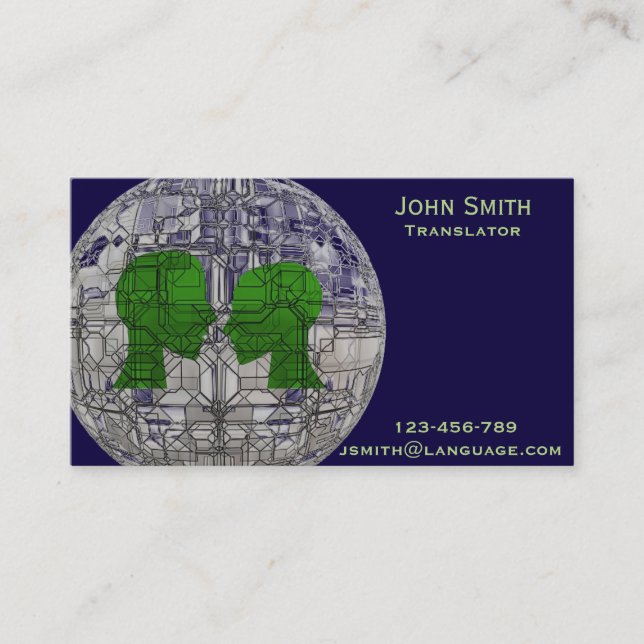 Freelance Translator language interpreter Business Card (Front)