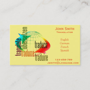 Freelance Translator language interpreter Business Card