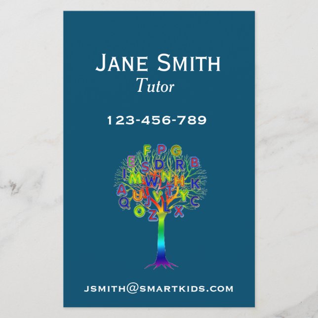 Freelance tutor or teacher for any subject flyer (Front)