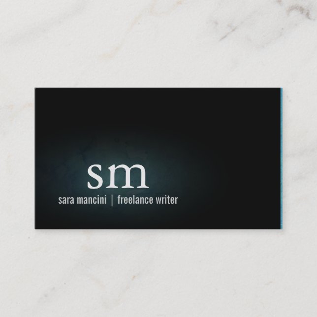 Freelance Writer Author Novelist Monogram Business Card (Front)