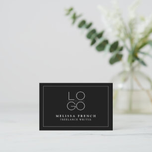 FREELANCE WRITER BLACK ADD QR CODE Business Card