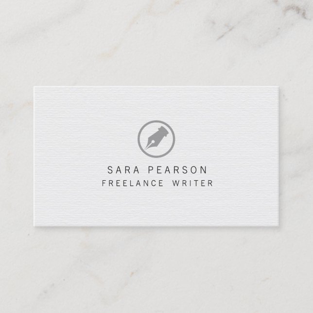 Freelance Writer Pen Nib Icon Publishing Business Card (Front)