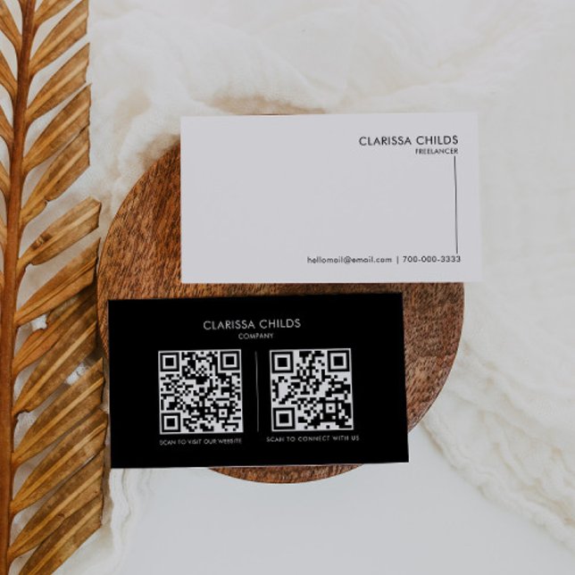 Freelancer Formal Minimalist Simple Qr Code Business Card (Creator Uploaded)