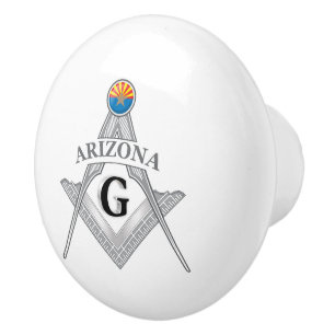 FreemaFreemasonsonry lodge of the state of Arizona Ceramic Knob