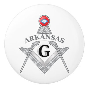 FreemaFreemasonsonry lodge of the state of Arkansa Ceramic Knob
