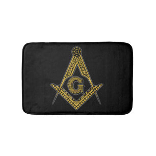 Freemason (Black & Gold) Bath Mat