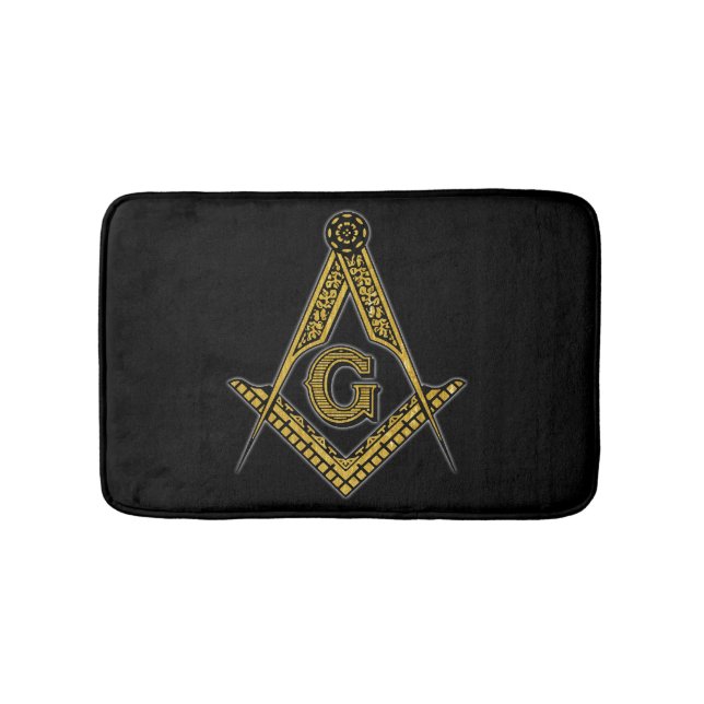 Freemason (Black & Gold) Bath Mat (Front)