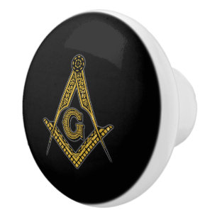 Freemason (Black & Gold) Ceramic Knob