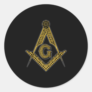 Freemason (Black & Gold) Classic Round Sticker