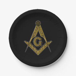 Freemason (Black & Gold) Paper Plate