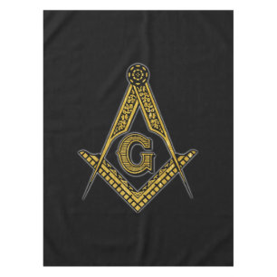 Freemason (Black & Gold) Tablecloth