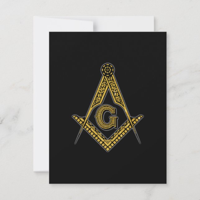 Freemason (Black & Gold) Thank You Card (Front)